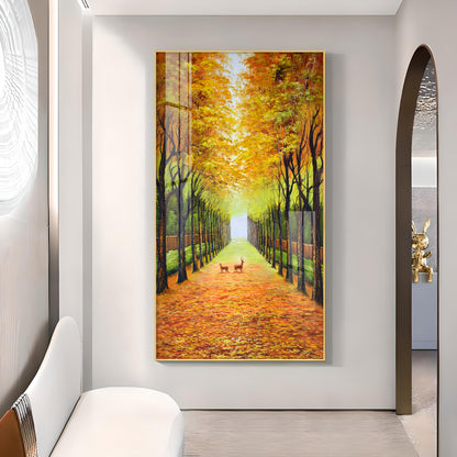 Tranquil Trails Glass Finish Vertical Wall Art