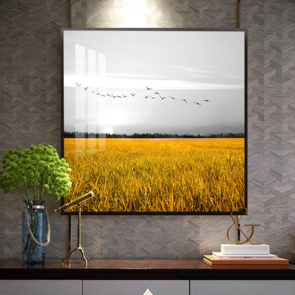 Fields of Freedom Glass Finish Square Wall Art