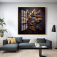 Leafy Mural Elegance Glass Finish Square Wall Art