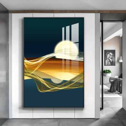 Modern Vista Glass Finish Vertical Wall Art