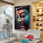 Buddha's Whisper Glass Finish Vertical Wall Art