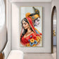 Loving Radha Krishna Glass Finish Vertical Wall Art