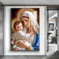 Mother Mary and Child wall art Glass Finish Vertical Wall Art