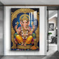 Divine Lord Ganesh Ji Glass Finish Vertical Wall Art