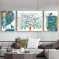 Deer & Tree Elegance Glass Finish Wall Art (Set Of 3)
