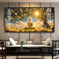 Buddha In Autum Nature Glass Finish Horizontal Wall Art
