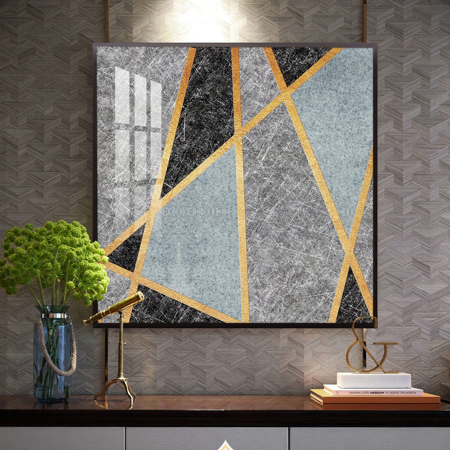 Modern Muse Glass Finish Square Wall Art