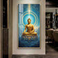 Mastering Concious Energery Budha Glass Finish Vertical Wall Art