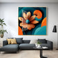 Abstract Floral Expression Glass Finish Square Wall Art