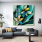Shaded Contemporary Bloom Glass Finish Square Wall Art