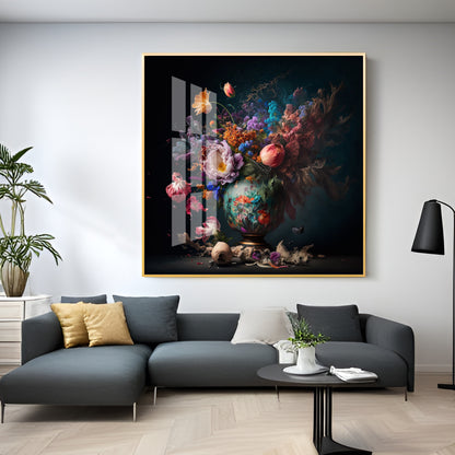 Botanical Beauty Glass Finish Square Wall Art