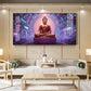 Abstract Harmony Of Buddha Glass Finish Horizontal Wall Art