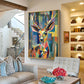 Deer in Mosaic Glass Finish Vertical Wall Art