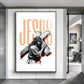 Jesus Christ with Cross Glass Finish Vertical Wall Art