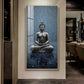 Sacred Budha Meditation Glass Finish Vertical Wall Art