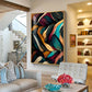 Colorful Harmony Glass Finish Vertical Wall Art
