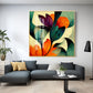 Abstract Bliss Flower Glass Finish Square Wall Art