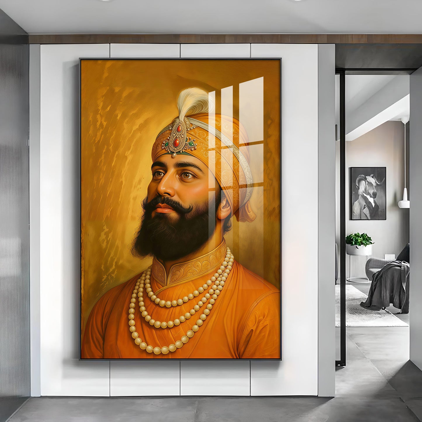 Dhan Dhan Kalgidhar Guru Gobind Singh Ji Glass Finish Vertical Wall Art
