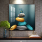 Peaceful Deer On Rock Glass Finish Square Wall Art