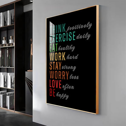 Work-Life Balance Glass Finish Vertical Wall Art