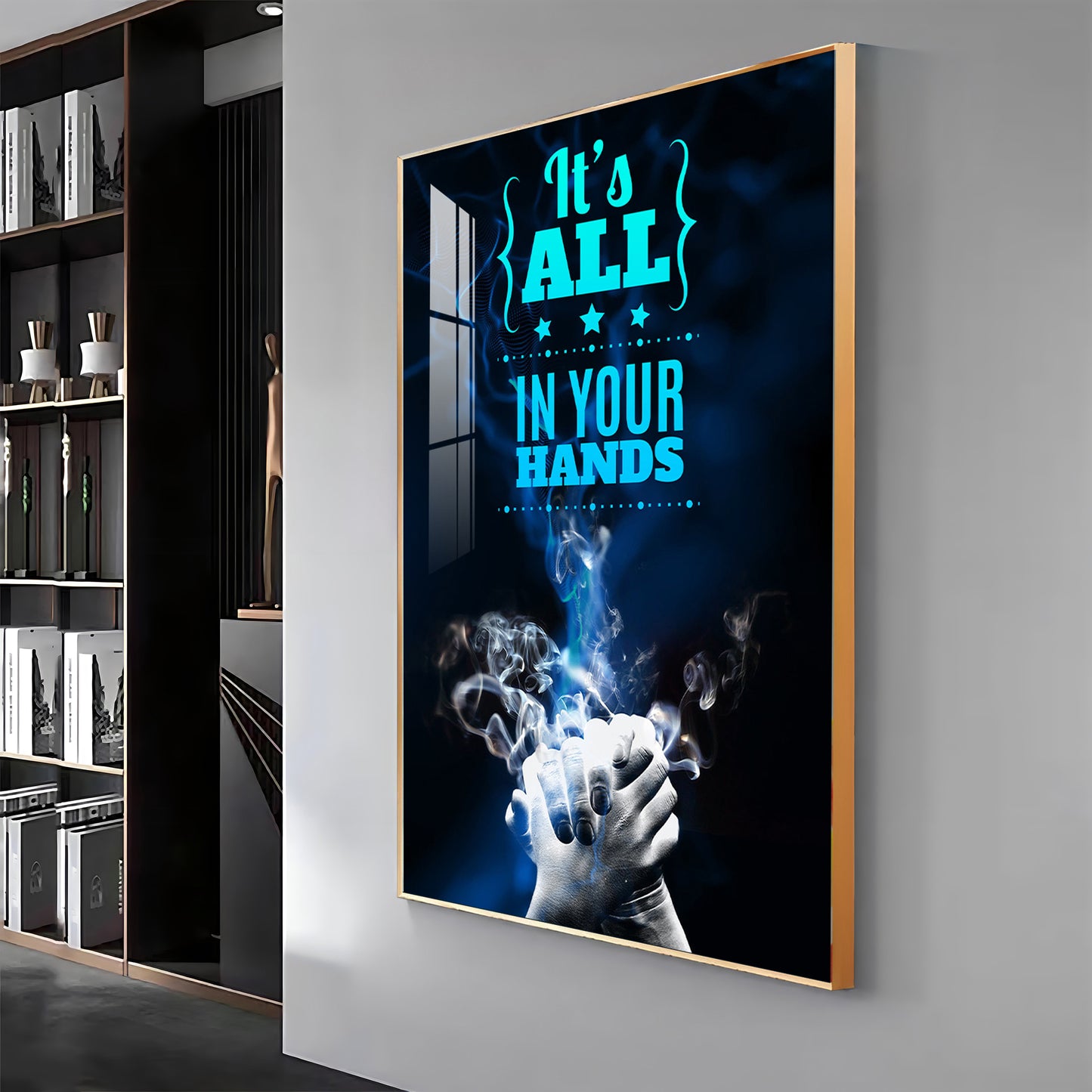 Empower Grip Glass Finish Vertical Wall Art