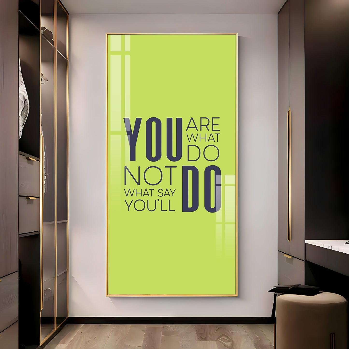Do More Say Less Motivational Glass Finish Vertical Wall Art