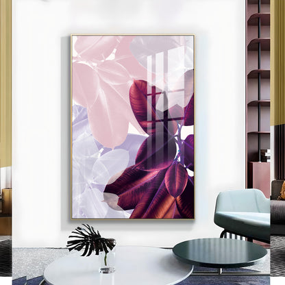 Leafy Corridor Glass Finish Vertical Wall Art