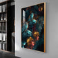 Floral Fantasy Glass Finish Vertical Wall Art