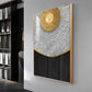 Golden Aura Living Glass Finish Vertical Wall Art