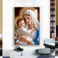Mother Mary and Child wall art Glass Finish Vertical Wall Art
