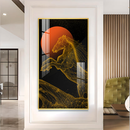 Equinox Elegance Glass Finish Vertical Wall Art