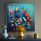Shadowed Blooms Glass Finish Square Wall Art
