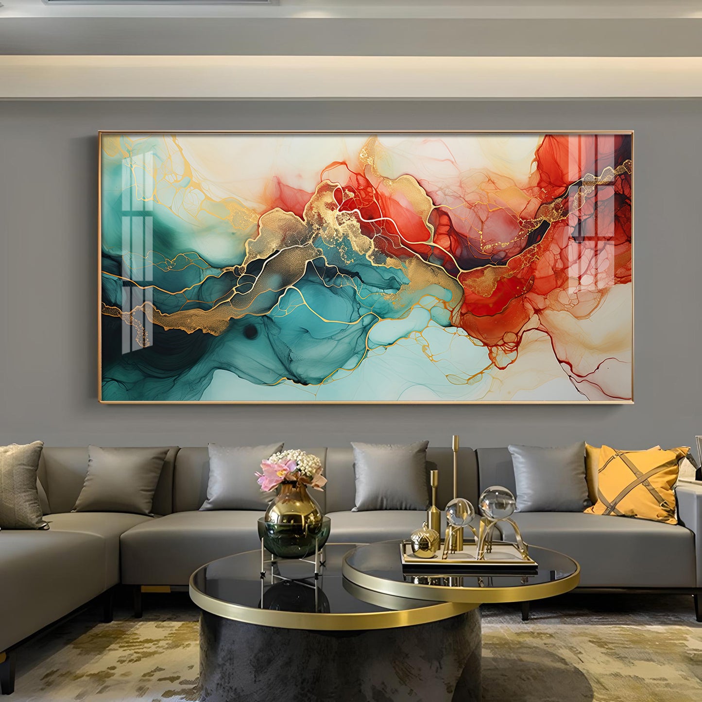 Modern Artwork Fantasy Glass Finish Horizontal Wall Art