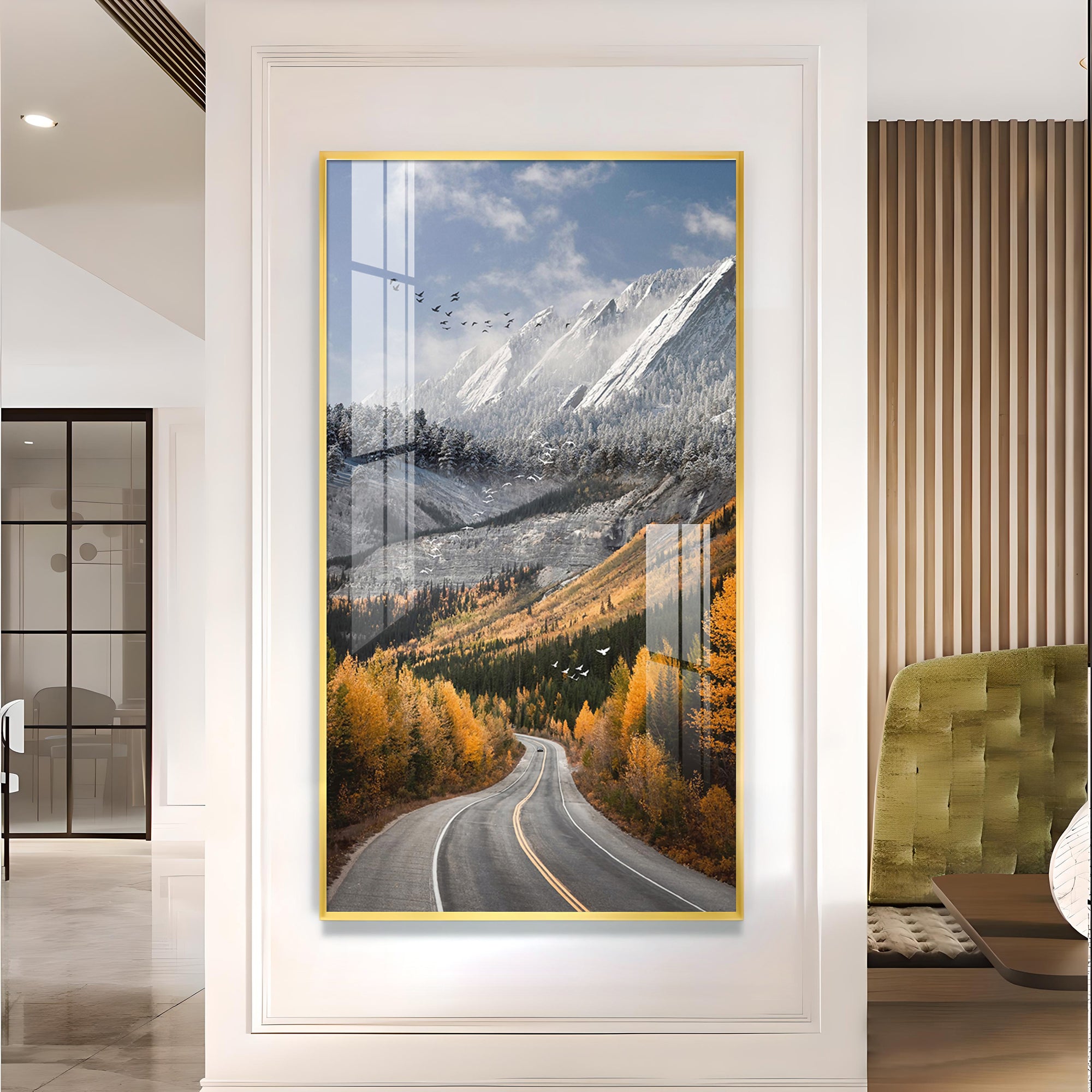 Path to Tranquility Glass Finish Vertical Wall Art