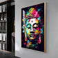 Colorful Enlightenment Glass Finish Vertical Wall Art