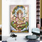 Hindu Lord Ganpati Bappa Glass Finish Vertical Wall Art