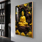 Buddha Bliss Glass Finish Vertical Wall Art
