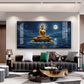 Buddha Sitting Peacfully Glass Finish Horizontal Wall Art