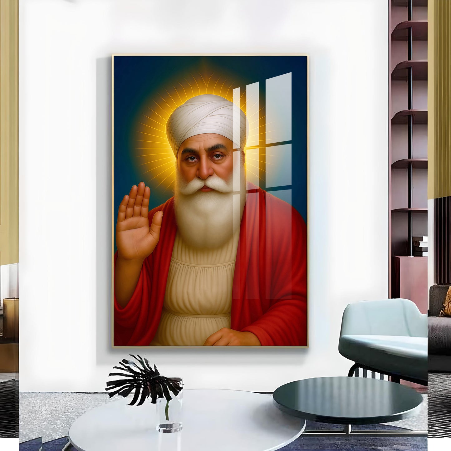 Guru's Reflection Glass Finish Vertical Wall Art