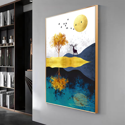Urban Antler Artistry Glass Finish Vertical Wall Art