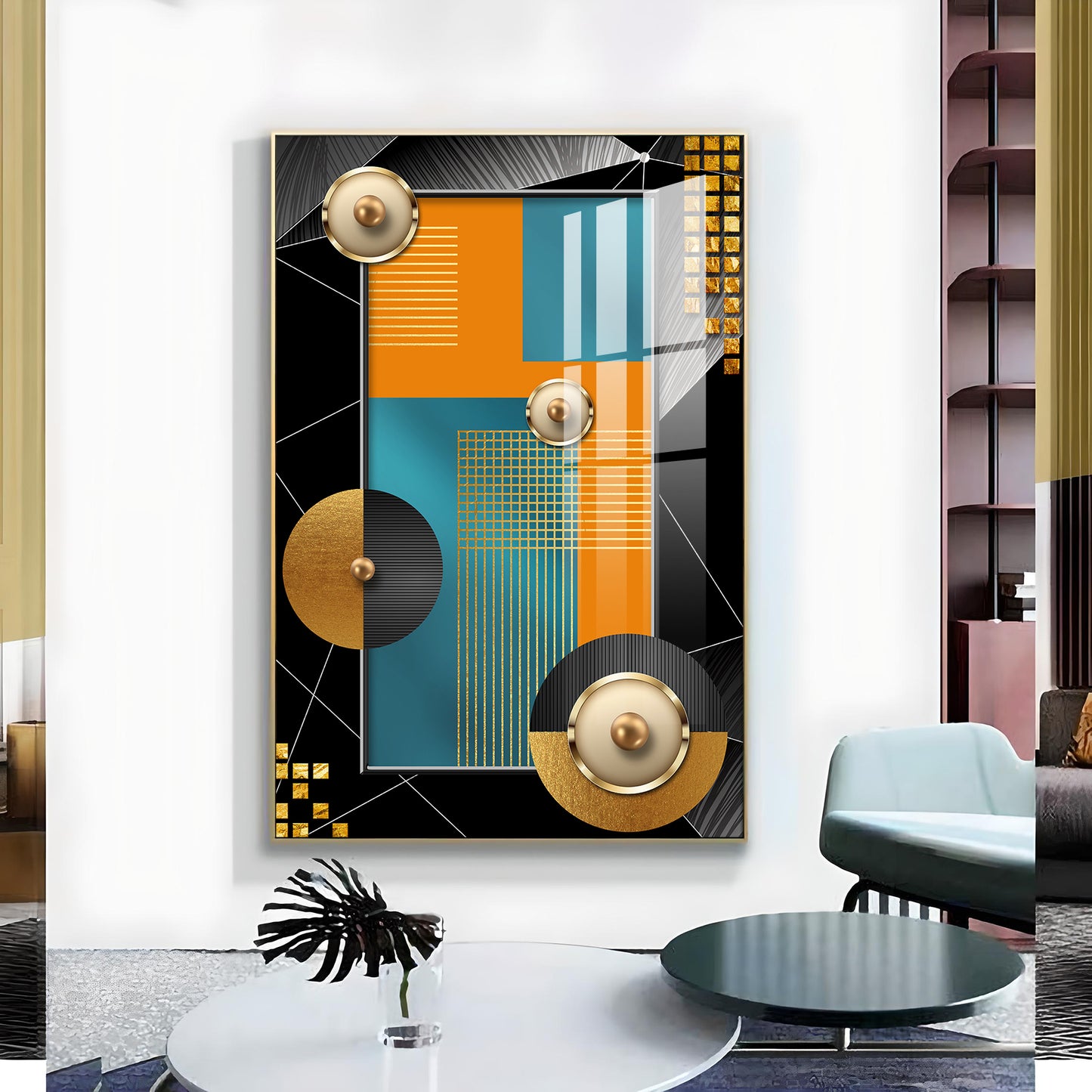 Artistic Abode Glass Finish Vertical Wall Art