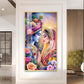 Divine Love Of Radha Krishna Glass Finish Vertical Wall Art
