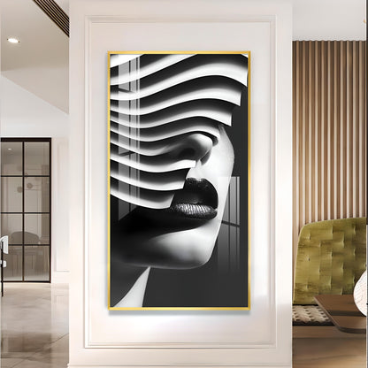 Facade of Harmony Glass Finish Vertical Wall Art