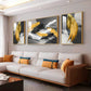 Golden & White Feather Glass Finish Wall Art (Set Of 3)