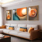 Goldern Circle Abstract Glass Finish Wall Art (Set Of 3)