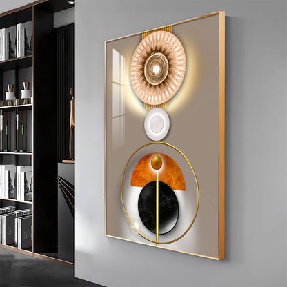 Circle of Modernity Glass Finish Vertical Wall Art