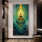 Surreal Energy Of Budha Glass Finish Vertical Wall Art