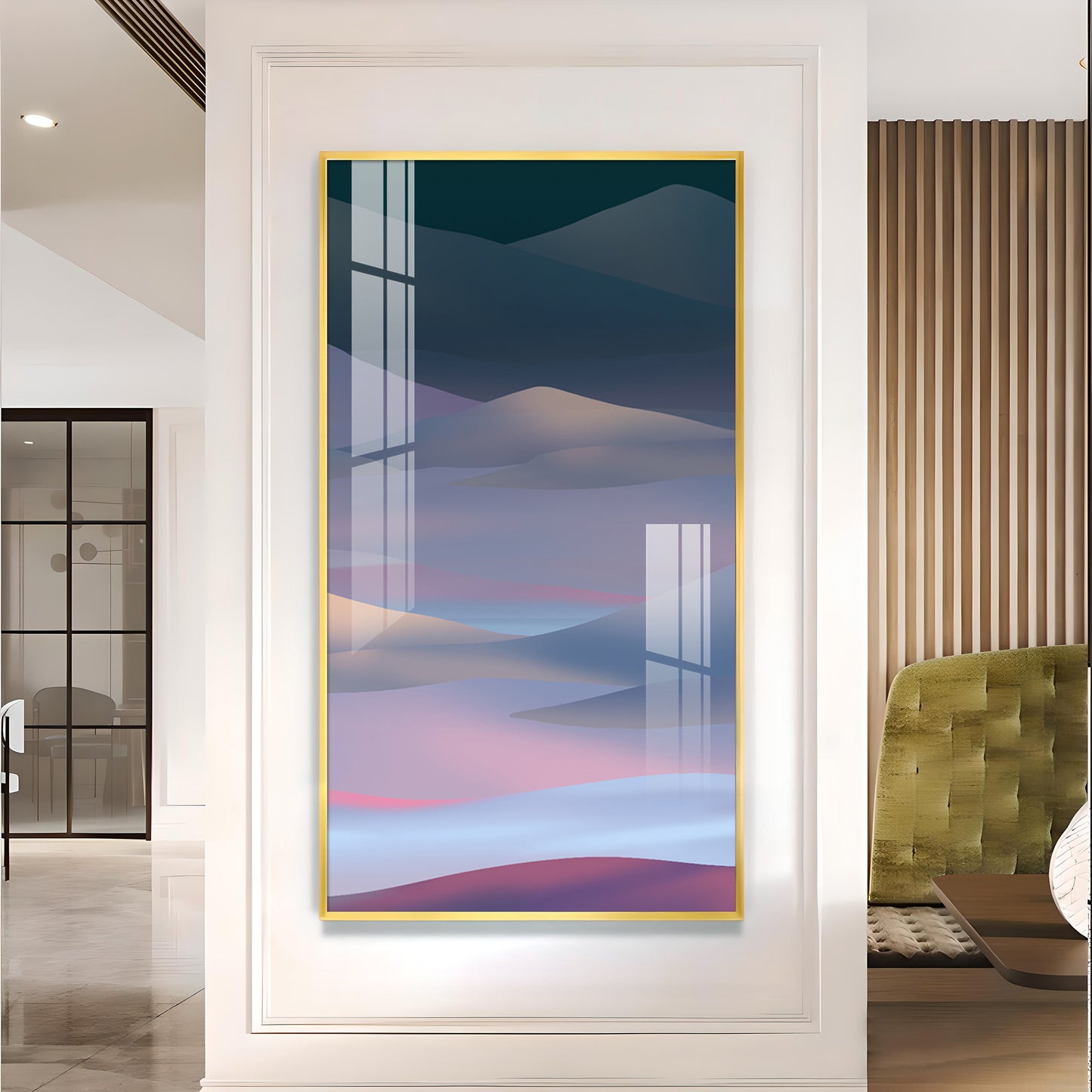 Arid Horizons Glass Finish Vertical Wall Art