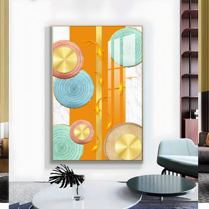 Chromatic Orb Glass Finish Vertical Wall Art