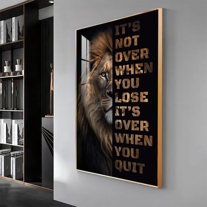 Majestic Wisdom Glass Finish Vertical Wall Art